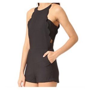 black scalloped romper